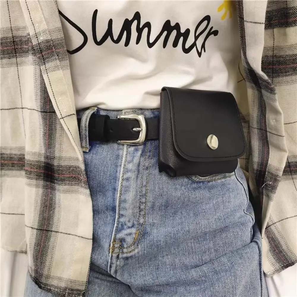 Fashion Korean Style Women Waist Bag PU Solid Color Belt Envelope Waist Bag Card Pocket Purse Small Card Bag Women