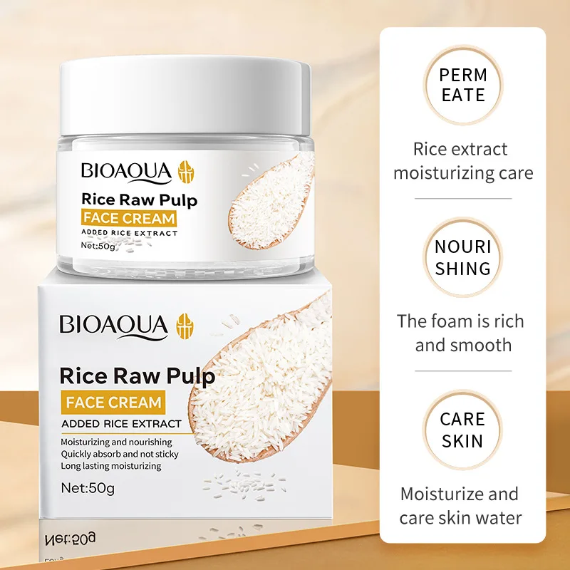 cosmetics original Rice Raw Pulp Pure Milk Face Cream Moisturizing Brightening Rejuvenating Skin Care Products Easy To Absorb