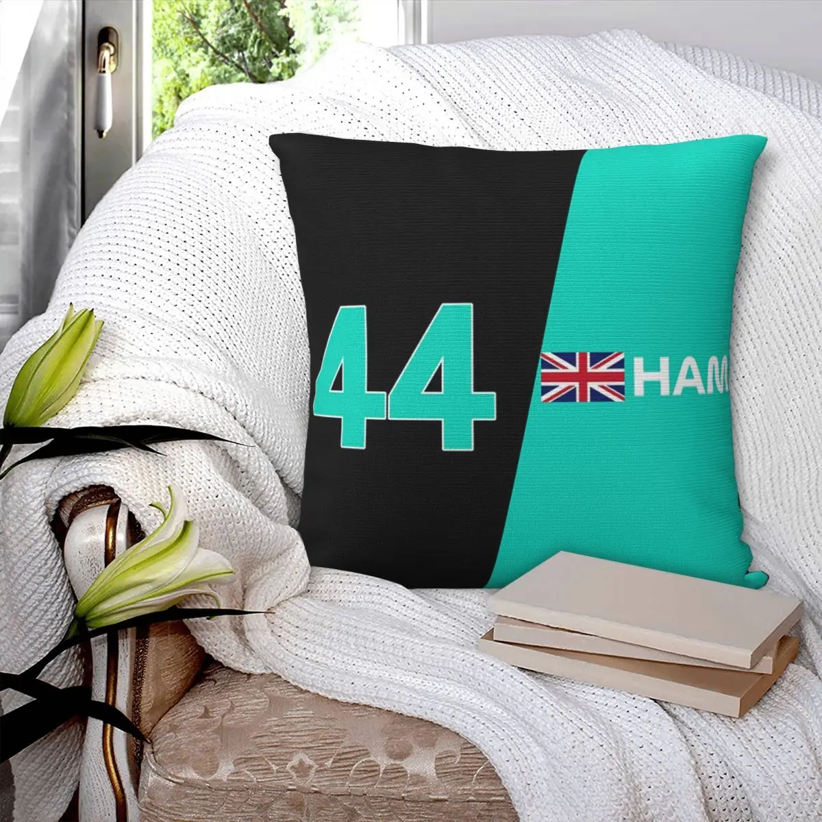 F1 Lewis Hamilton Mercedes Square Pillowcase Pillow Cover Velvet Cushion Decor Comfort Throw Pillow For Home Living Room