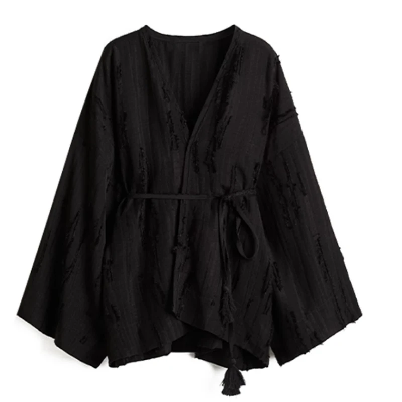 

New Long Sleeve V-neck Cardigans Shorts Matching Sets Stylish French Style Leisure Streetwear Women Loose Elegant Commute Outfit