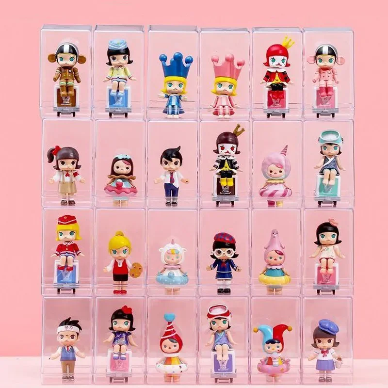 12pcs/lot Acrylic Clear Doll Toys Storage Organizer Box Mystery Box Display Stand Popmart Storage Box Case Waterproof Dust Proof