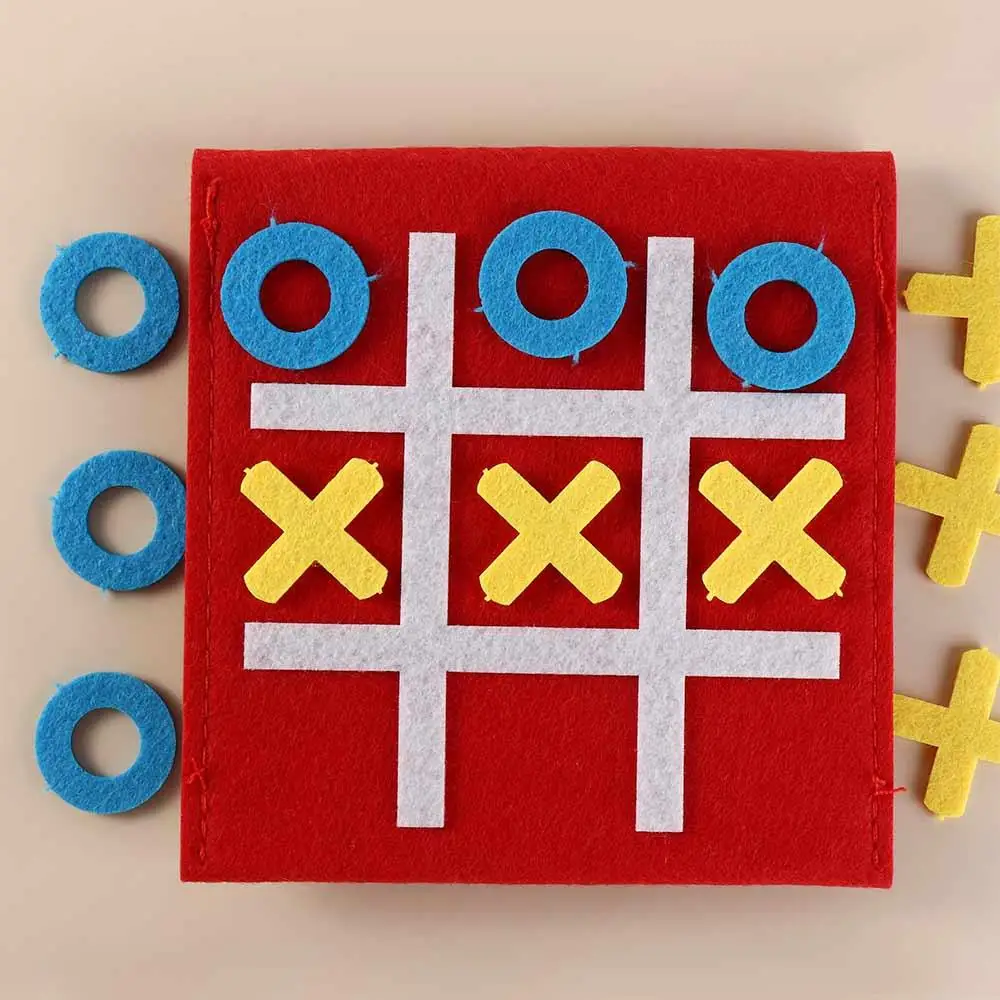 Felt XO Chess Checkerboard Toys Cross Felt Checkerboard Toys Portable Chess Game Circle and Cross Chess Toy for Kids