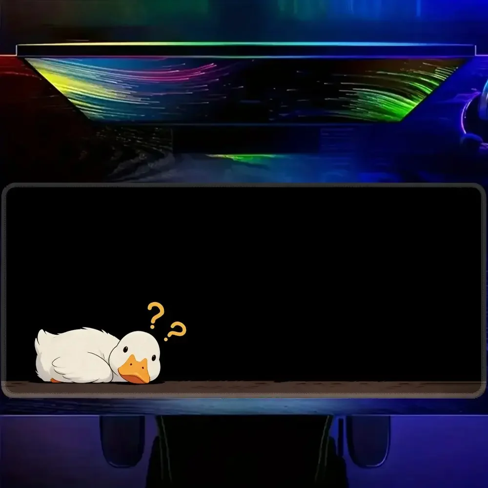 1PC Kawaii Goose Pattern Large Gaming Mouse Pad Keyboard Rug Anti Slip Rubber Table Pad Cute Black Mouse Pad 1000x500 Playmat