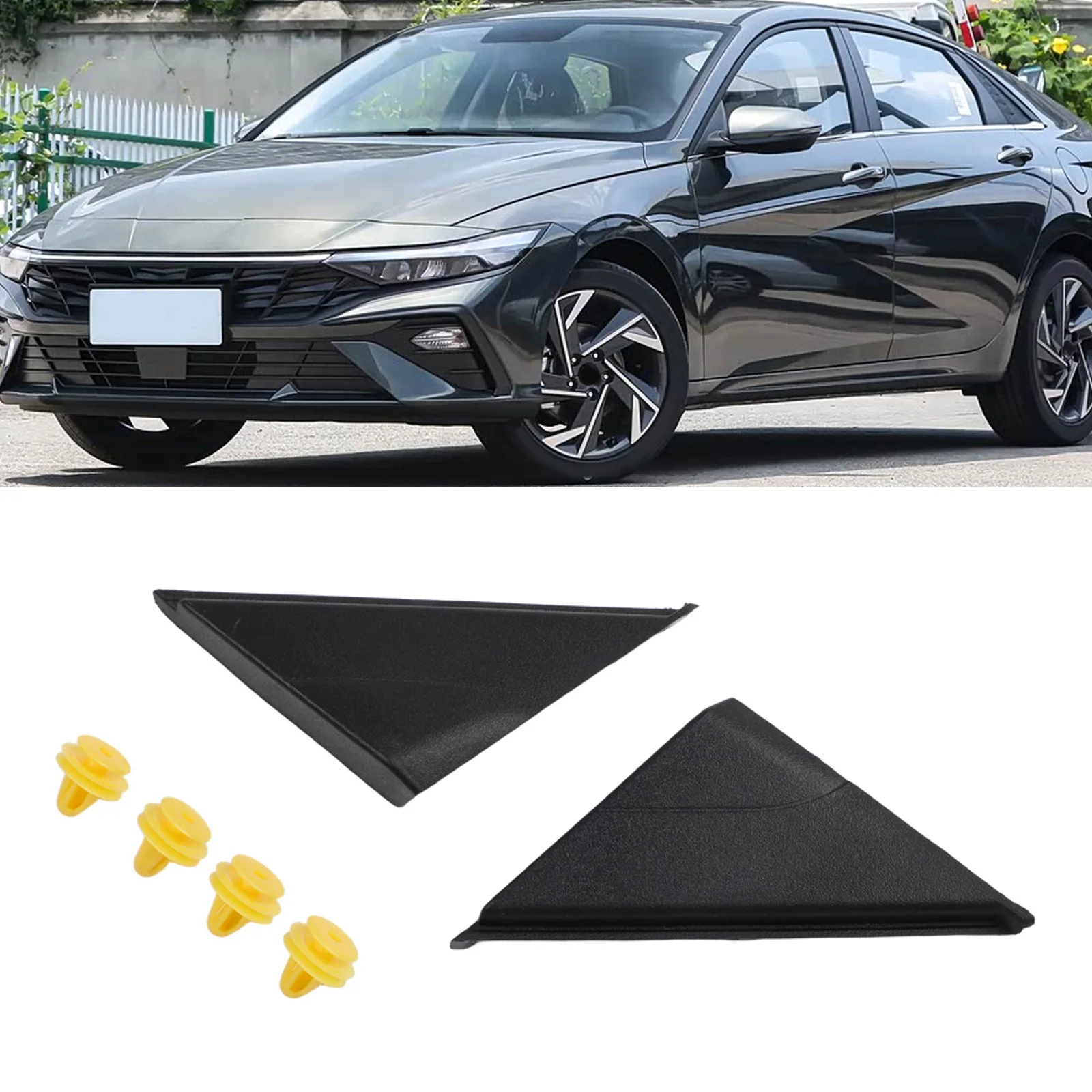 

Накладка на переднюю стойку (A-стойку) для Hyundai: хромированный уголок зеркала, треугольная внутренняя накладка, внешний аксессуар для стайлинга