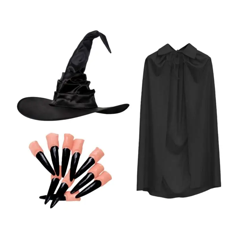 39bd Witch Outfits Witches Witch Costume Accessori Witch Vestirsi per festa Halloween Maschese Natale Carnivali