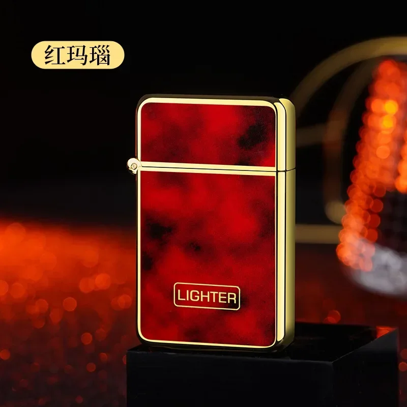 New Red Jet Flame Lighter Luminous Inflatable Butane Gas Windproof Lighters Strong Powerful Cigar Torch Lighters for Smoker Gift