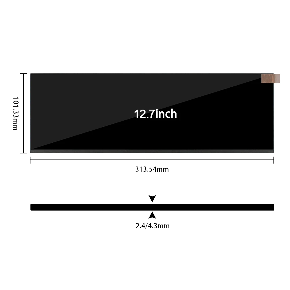 12.7 Inch IPS strip screen LCD Display Resolution 2880x864 Stretched Bar NV127H4M-NX1 for PC Sub Secondary Screen AIDA64