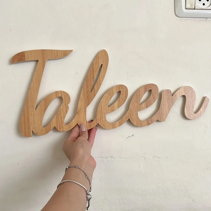 Letrero de nombre personalizado para decoración de pared de guardería, letras de madera, letrero de nombre de guardería para bebé