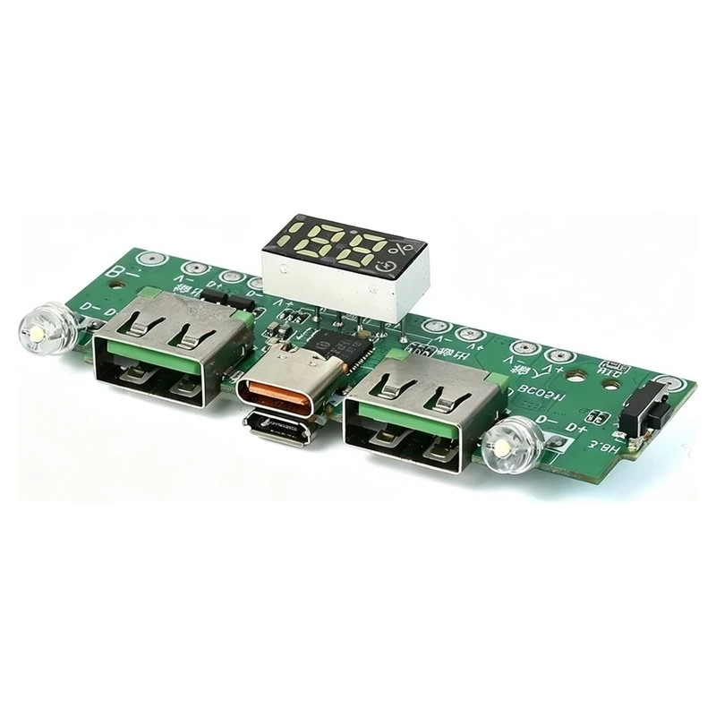 【Shop Now】QC4.0& PD3.0 Fast Charging Module IP5356 Power Bank Mainboard With Digital Display 22.5W High Power For DIY Power Bank