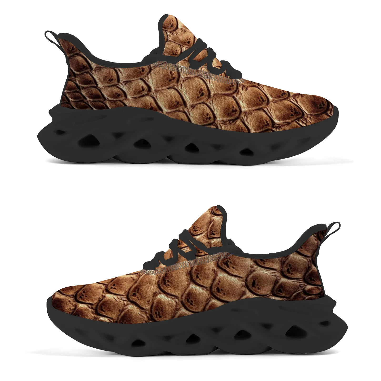 Zapatos deportivos informales personalizables con escala de cobre, zapatos para correr informales para jóvenes, zapatos con cordones de malla EUR36-48