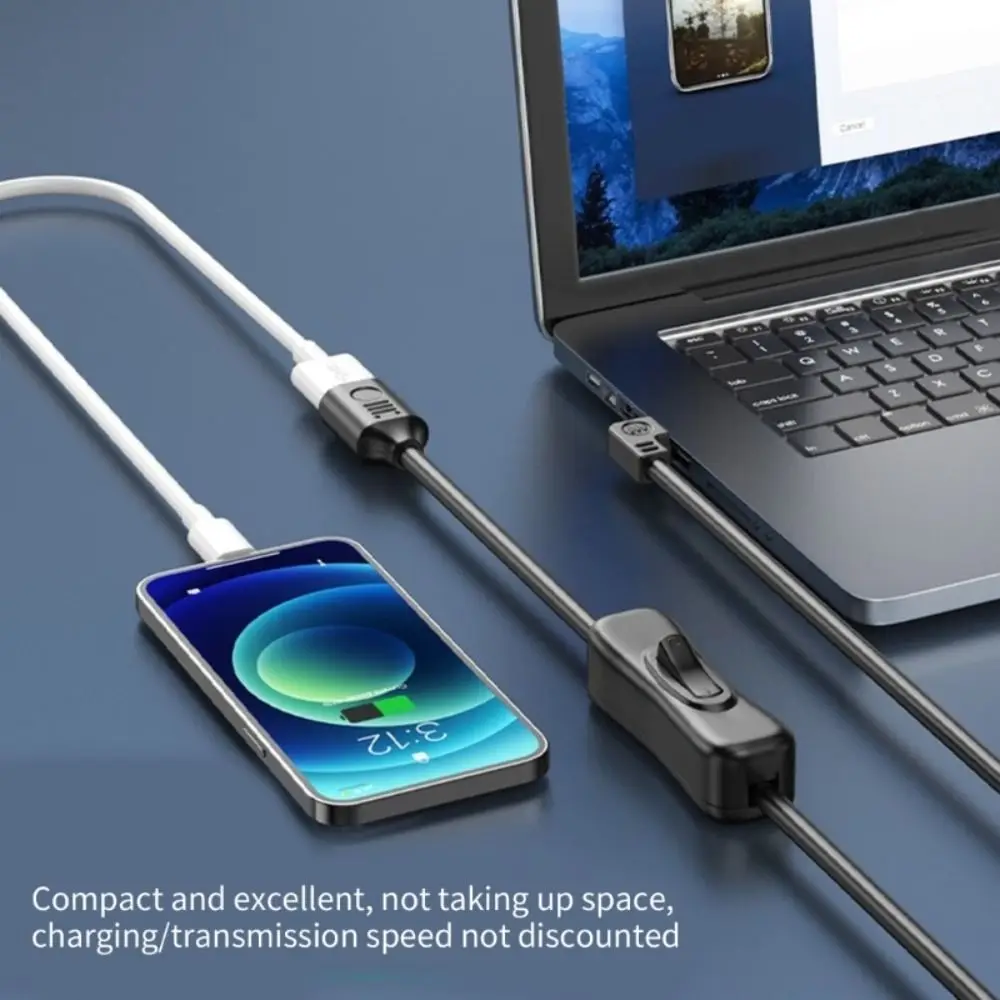 DIY USB 3.0 USB Extension Cable Left Angle Male to Female Power Charger Cord with ON/OFF Data Transfer Cord