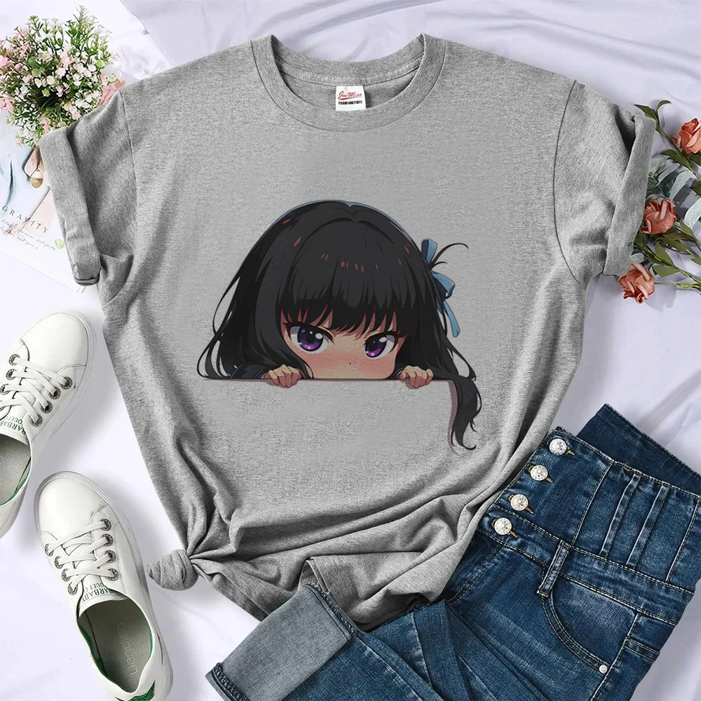 Lycoris Recoil shirt teen 2000s gyaru summer vintage baddie top tees scene  gothic graphic alternative  harajuku