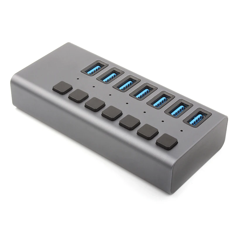 Usb 3.0 5Gbps Multifunctional High Speed Transmission Usb Hub 7 Ports12v Charging Power with Switch Usb Hub