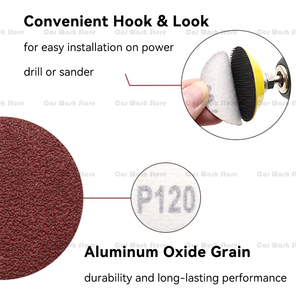 33PCS Sand Paper Sanding Discs 60-5000 Grits Round Flocking Sandpaper Sanding Grinder Polishing Automotive Wood Orbital Sander