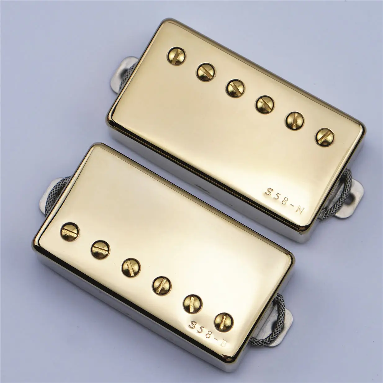 1 Set Original IBZ Super58 S58 Pickups Humbucker Alnico Pickups BRAIDED Wire Gold For IBZ Guitars  Made in Korean OLD STOCK