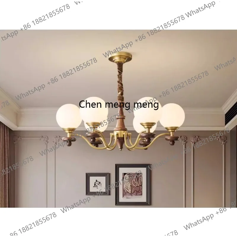 Full copper antique French living room chandelier retro dining room, bedroom high PC and console game reclining eye protection