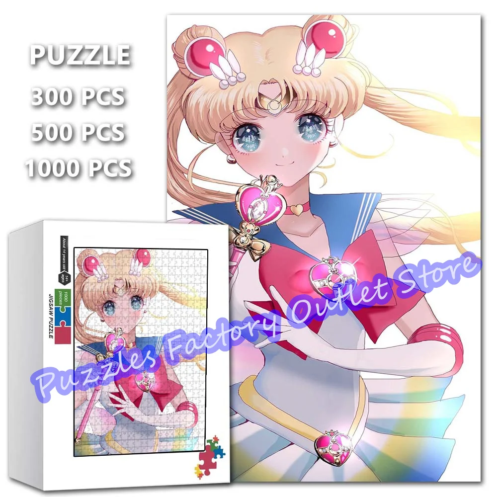 

Sailor Moon Cartoon Superhero 300/500/1000 Pieces Jigsaw Puzzles Anime Role Beauty Girl Print Puzzle for Kids Intellectual Toys