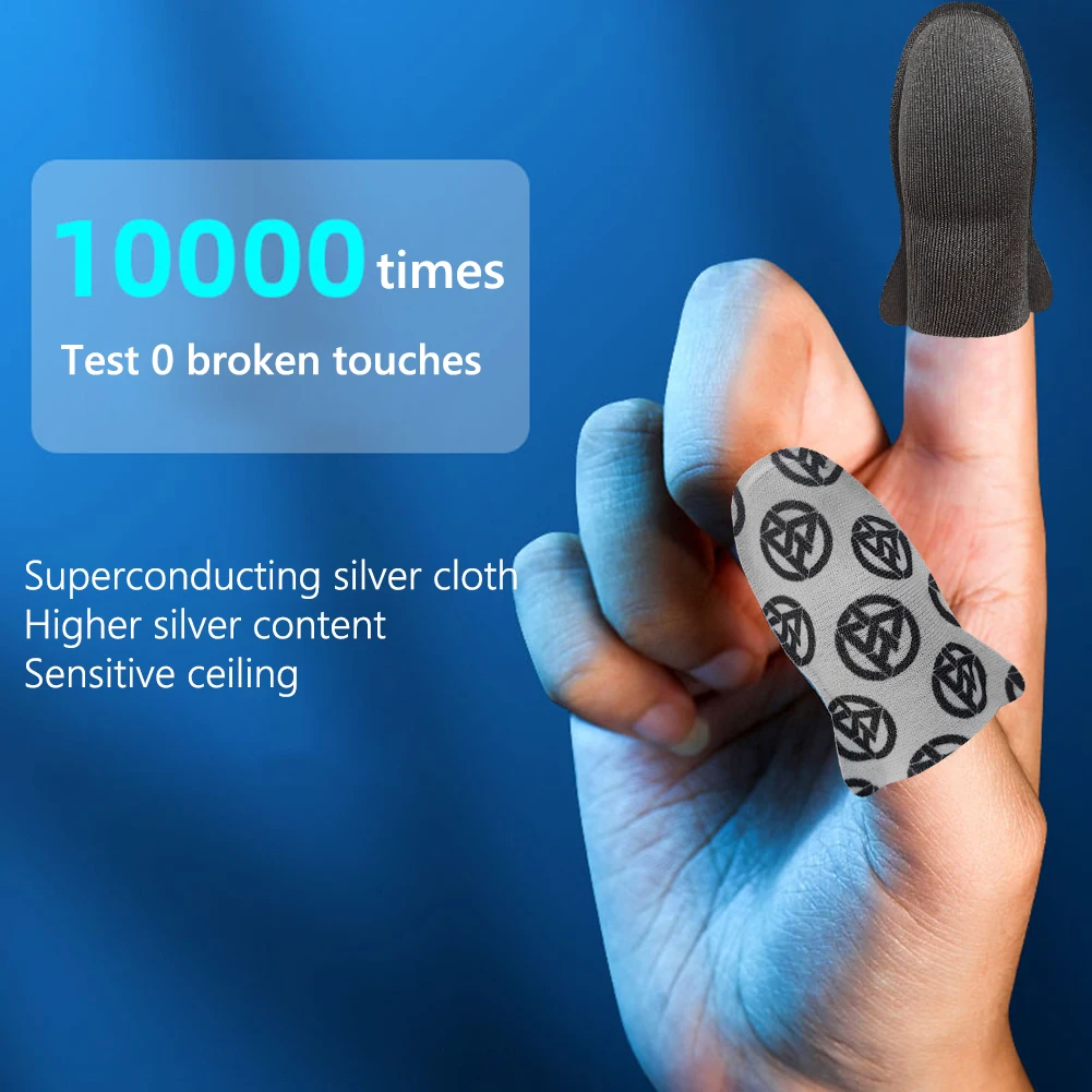 1คู่ถุงมือนิ้วโป้งหน้าจอสัมผัส0.3มม. ไว24พินถุงมือนิ้วหัวแม่มือสำหรับเล่นเกมกันลื่นระบายอากาศได้ดีสำหรับ pubg mobile