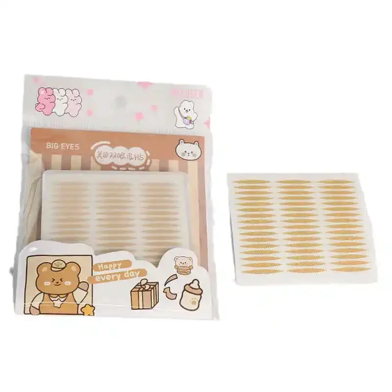 Zelfklevende Kantpasta Mesh-Kant Doorzichtige Beige Big Eye-Tools 144 Stuks Grote Ooglidtape Sticker M S Make-Up Grote Ooglidstickers