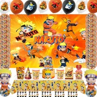 Narutoed Anime Toy Gift Party Supplies DIY Party Decoration Tableware Paper Plate Cup  Latex Foil Ballon Helium Globo Boy Family