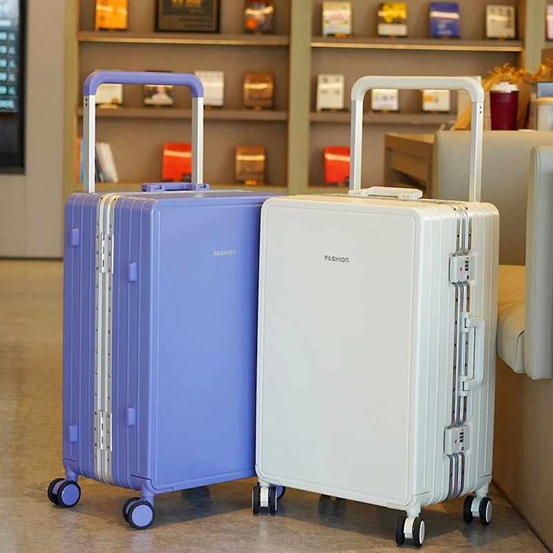 New Aluminum Frame Suitcase Wide Trolley Unisex Large Capacity 22/24/26Inch Mute Universal Wheel 20Inch Password Boarding bags