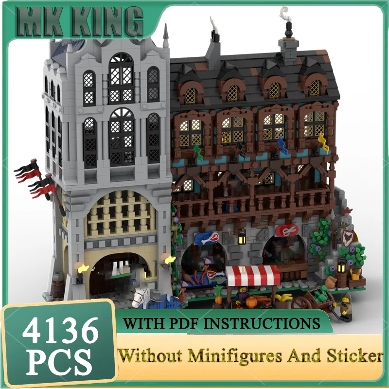 

Castle Model Moc Building Blocks Medieval Town Square #3 Model Technology Bricks Christmas DIY Assembly Toy Construstion Gifts