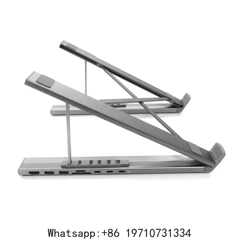 8-in-1 Laptop Stand with Docking Statio Aluminum Alloy Foldable and Liftable USB C Dock Tablet  Type-C Hubs Adapter