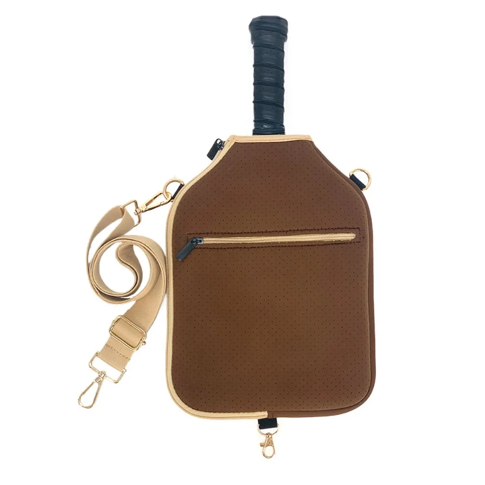 

Large Capacity Pickleball Crossbody Bag Waterproof Adjustable Strap Pickleball Paddle Cover Zipper Closure Professional