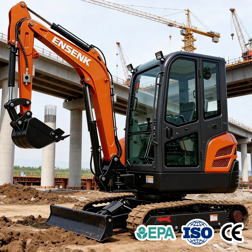 Miniexcavadora de 0.8/1.0 toneladas, excavadora hidráulica para construcción, para pequeñas explotaciones agrícolas, fabricante directo de China.