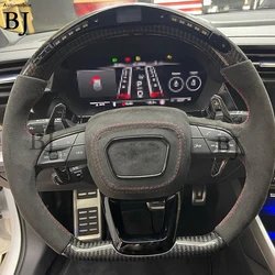 Carbon Fiber LED Steering Wheel Fit For Audi A3 A4 A5 Q3 Q4 Q5 Q7 RSQ3 RSQ4 RSQ5 RSQ7 8Y 2021-2023 Model Customized