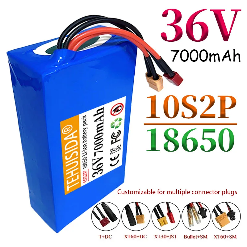 

Rechargeable Battery 10S2P 36V 7000mAh 18650 Li-ion Battery Pack 500W High Power 36V 7AH Suitable for Electric Motorcycles