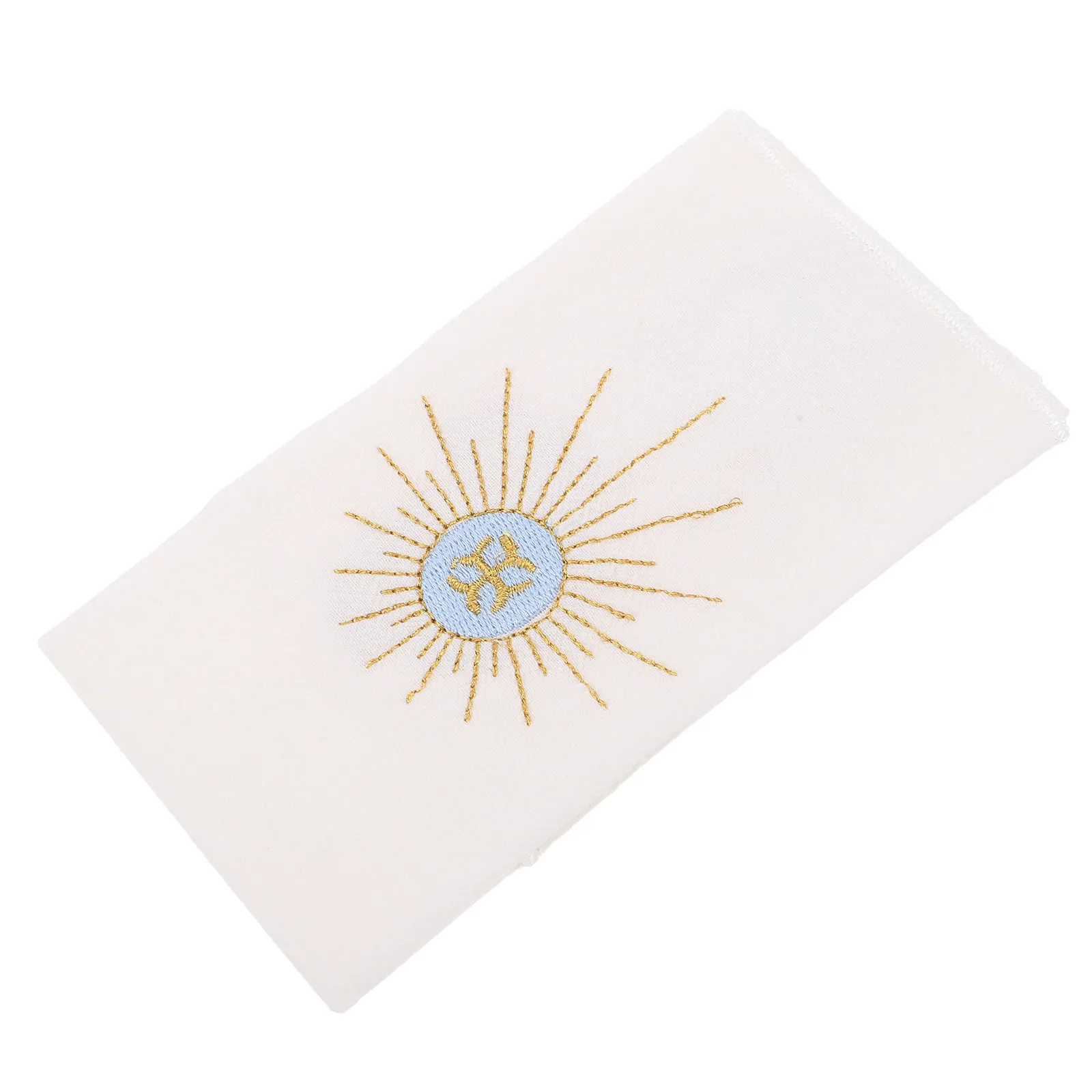 White Church Ceremony Embroidered Cloth Linen Altar Corporal Sacramental Communion Cloth for Mass Baptism Service