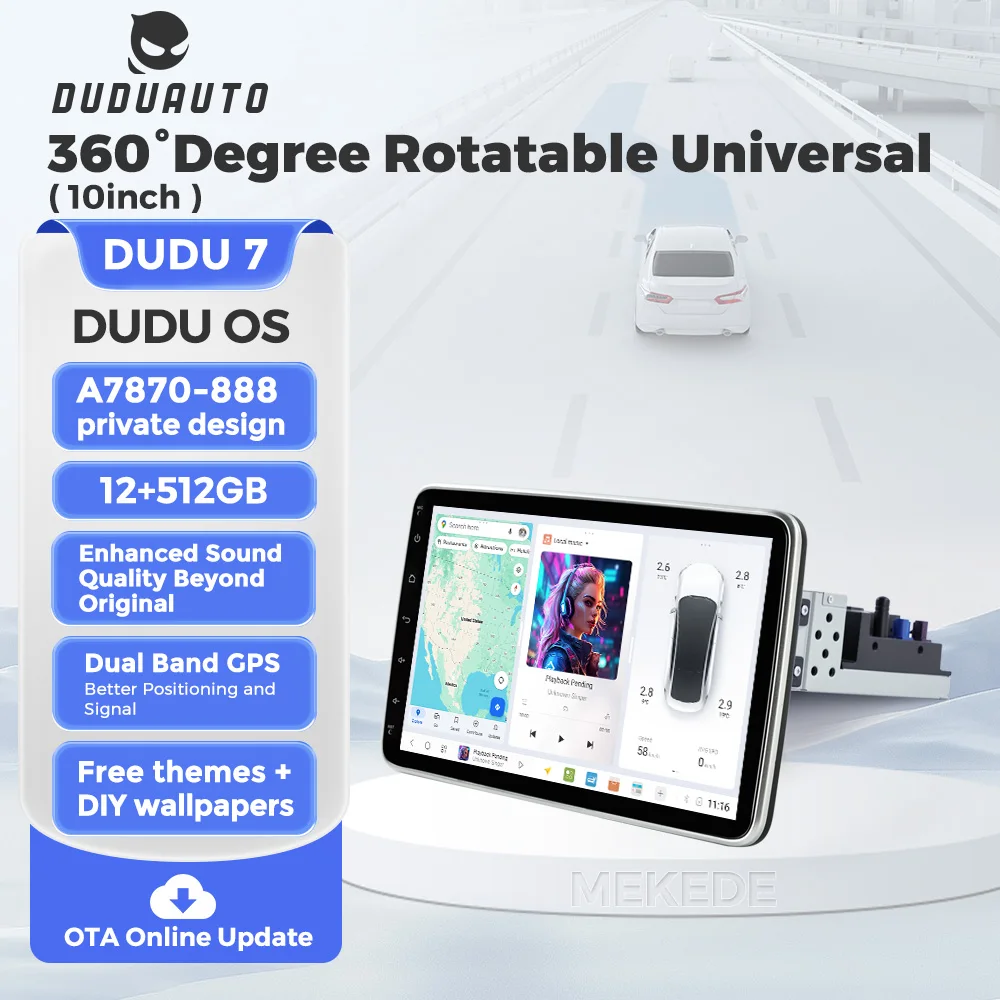 

DUDU7 Android Car Video Radio DVD Player Multimedia Stereo 1Din WIFI GPS for Universal 10.1inch Host USB FM RDS