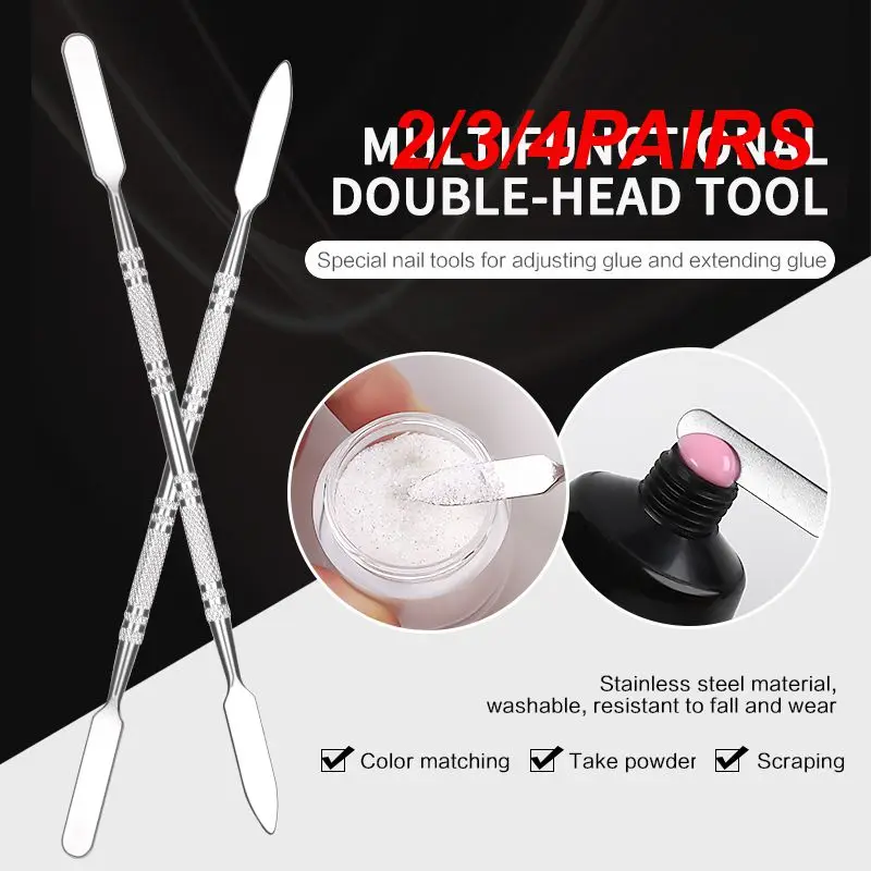 2/3/4PAIRS Removal Tool Versatile Ergonomic Dual-ended Design Double-headed Manicure Tools Popular Choice Nail Brush Durable