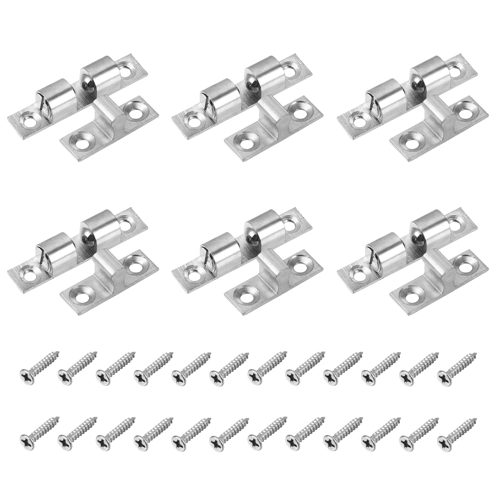 

6pcs Cabinet Door Latches Catch Furniture Hardware Accessories Copper Spring Ball Tension Roller Durable For Closet Doors