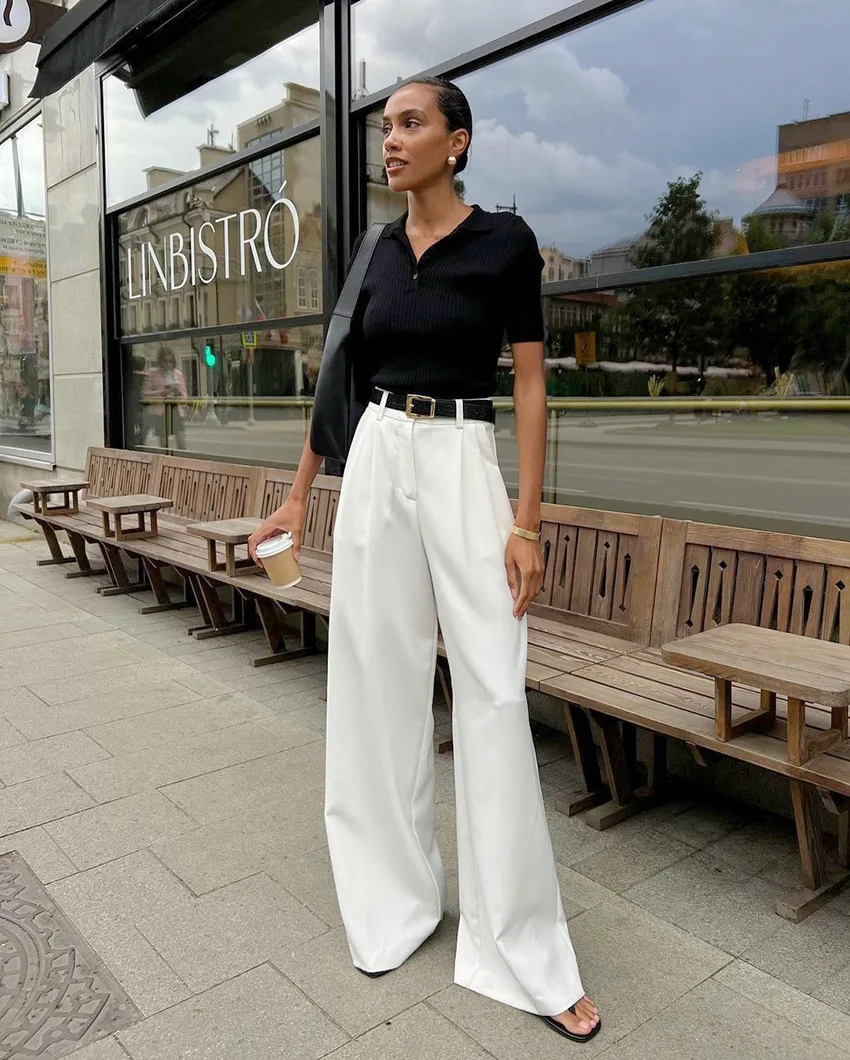 Women's Formal Pants Office Wear Women White Loose High Waist High Waist  Baggy Suit Pants Casual Wide Leg Trousers Fashion 2026 - AliExpress  200000345