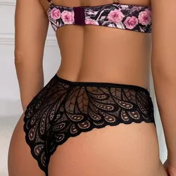 Women's Sexy Lace Panties Female Underwear Briefs Underpants Solid Color Transparent Panty Intimates Women Lace Bragas Femme