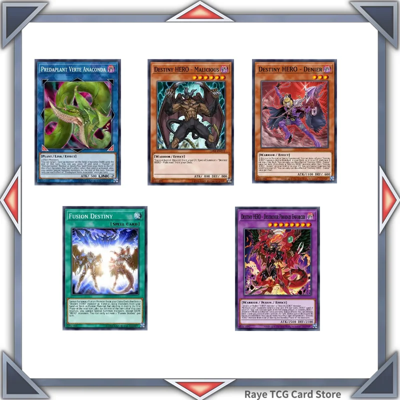 

9 PCS Yugioh Cards Destiny HERO Destroyer Phoenix Enforcer Common Components DIY Cards Playing Game Card Not Original