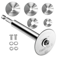 High Speed Steel Cutting Wheel - 1/4 Hex Shank Thin Blade for Rotary Saw with 5 Interchangeable Cutting Heads