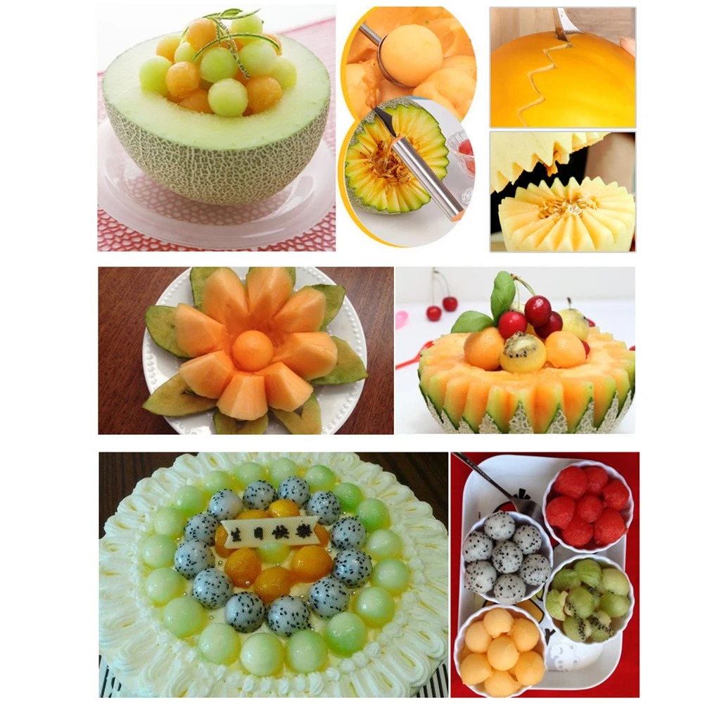 

Watermelon Scoop Stainless Steel Fruit Scooper Dishwasher Safe Carving Spoon Kitchen Tool for Fruit Vegetable