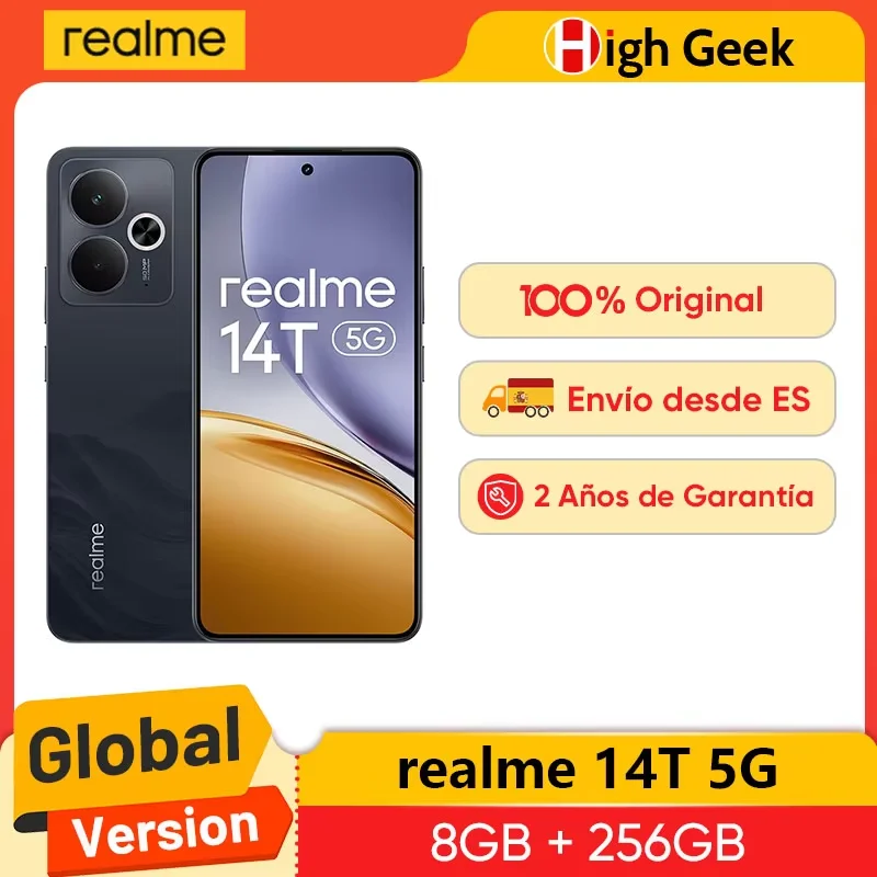 Versión global realme 14T Smartphone 5G MediaTek Dimensity 6300 Pantalla OLED d…