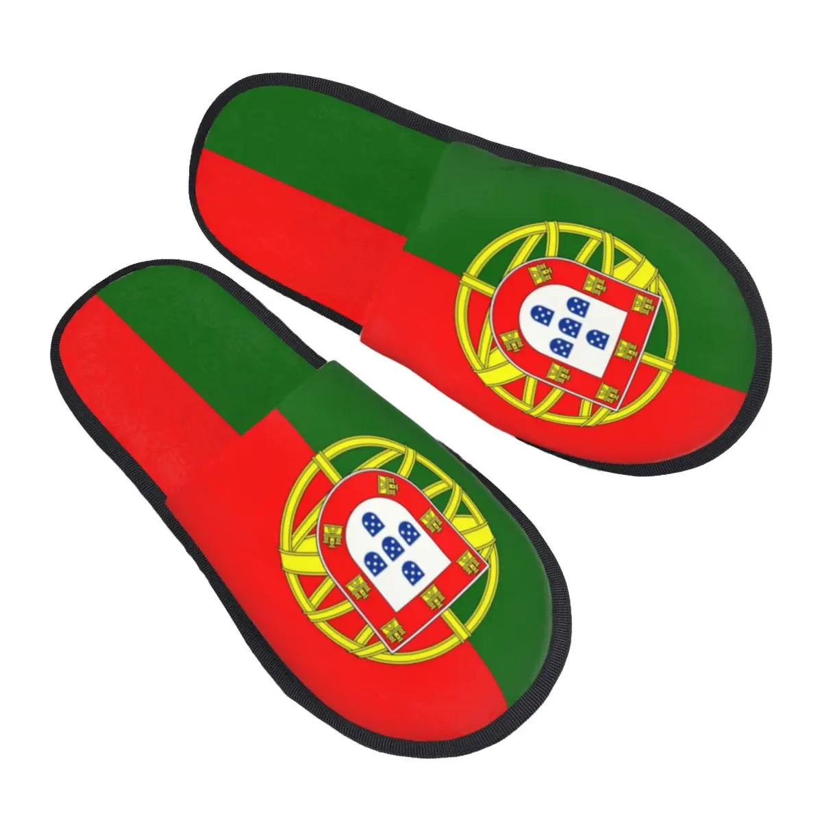 Custom Flag Of Portugal Memory Foam Slippers Women Comfy Warm Portuguesa Patriotic House Slippers