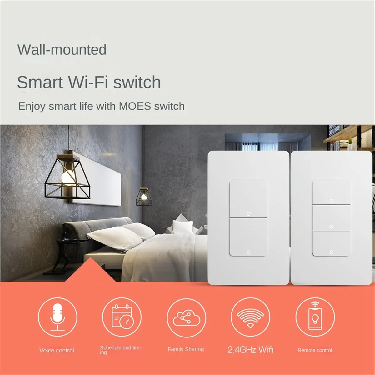 Tuya Zigbee Push Button Switches Physical Smart US Light Wall Switch 2 Gang Timer Voice Control US Plug