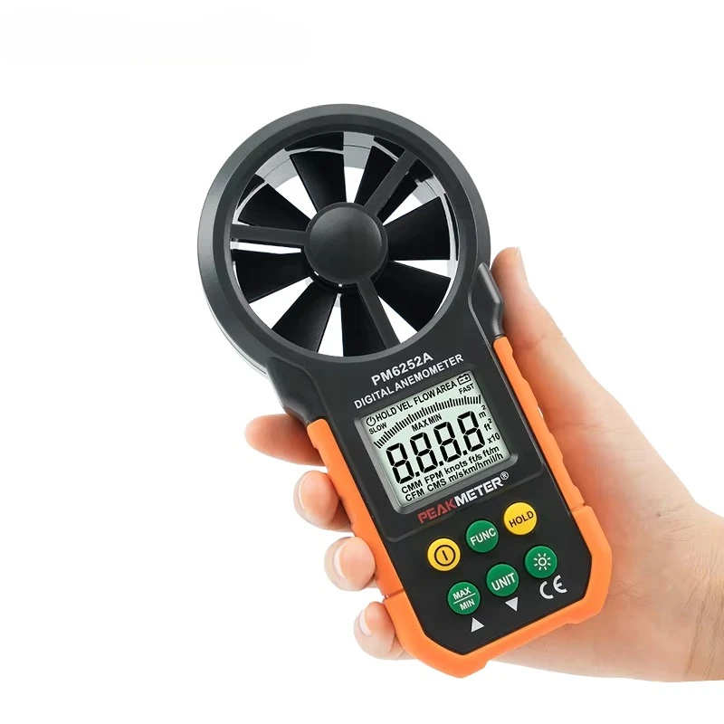 Digital Environmental Meter Air Volume Handheld Anemometer Wind Speed Recorder LCD Display Back Light ABS Material Crane
