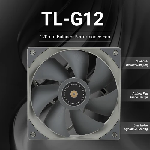 Imagen 1 del producto Ventilador con cubierta Thermalright de 120mm TL-G12/G12B/G12RB ventilador de refrigeración de CPU ventilador de equilibrio silencioso de 120mm ventilador de diseño de flujo de aire inverso