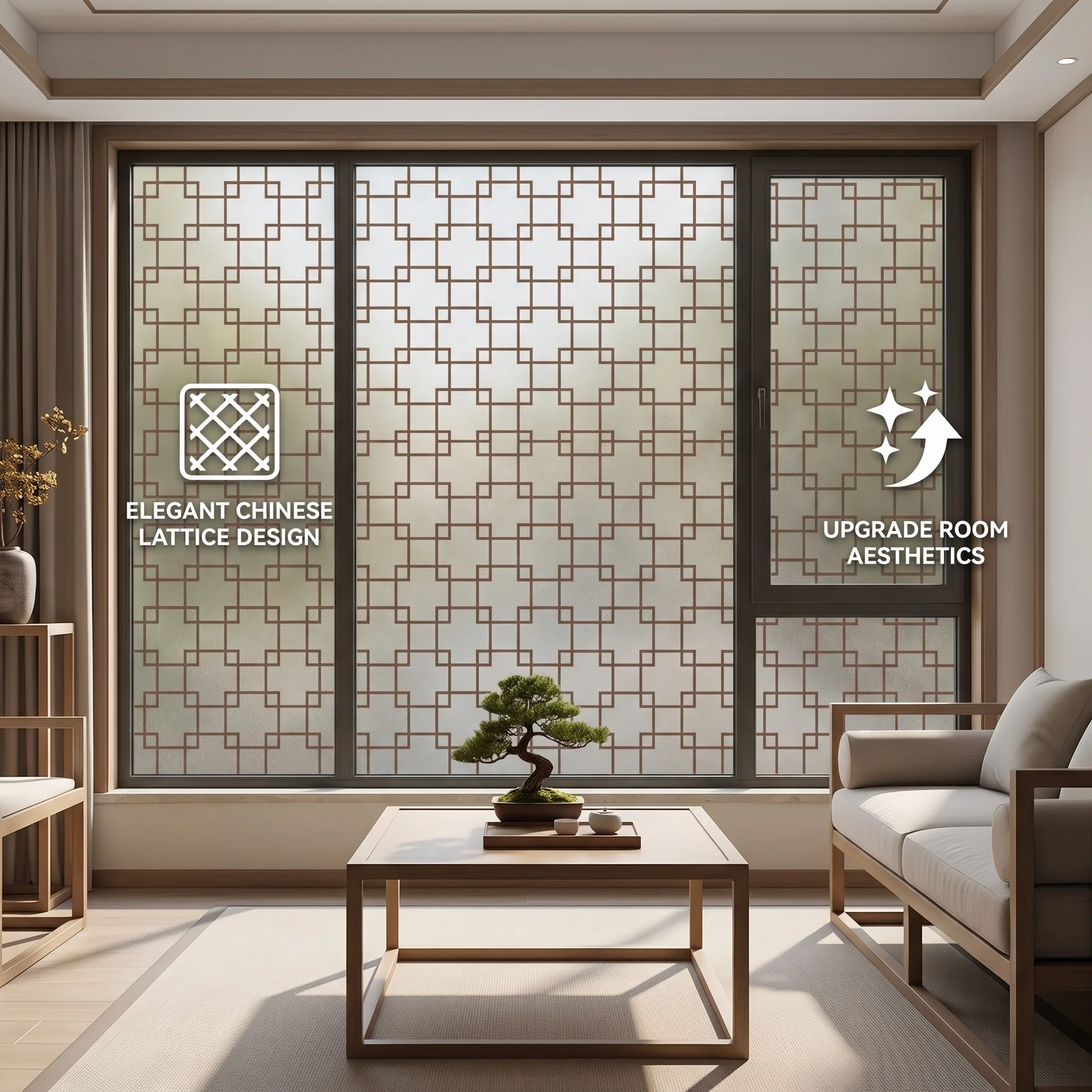 Self‑Adhesive Chinese Lattice - đánh giá và giá Window Insulation Film