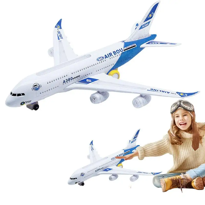 

Led Light Airplane A380 Electric Detachable Plane Toys With LED Flashing Light Music Bump And Go Action Toddler Toy Plane