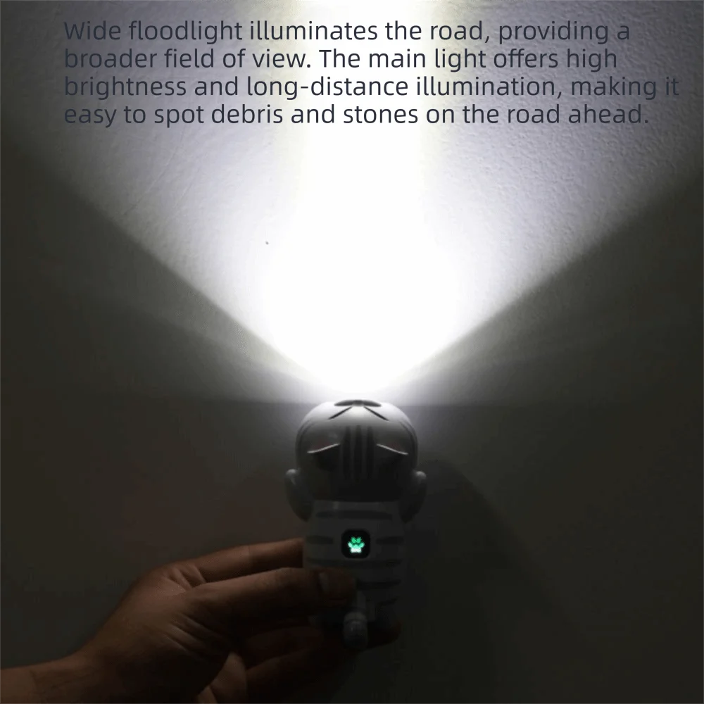 USB Rechargeable Bicycle Headlight Bright LED Waterproof LED Flashlight Super Bright Cartoon Cat Shape Bicycle Front Lamp Safety