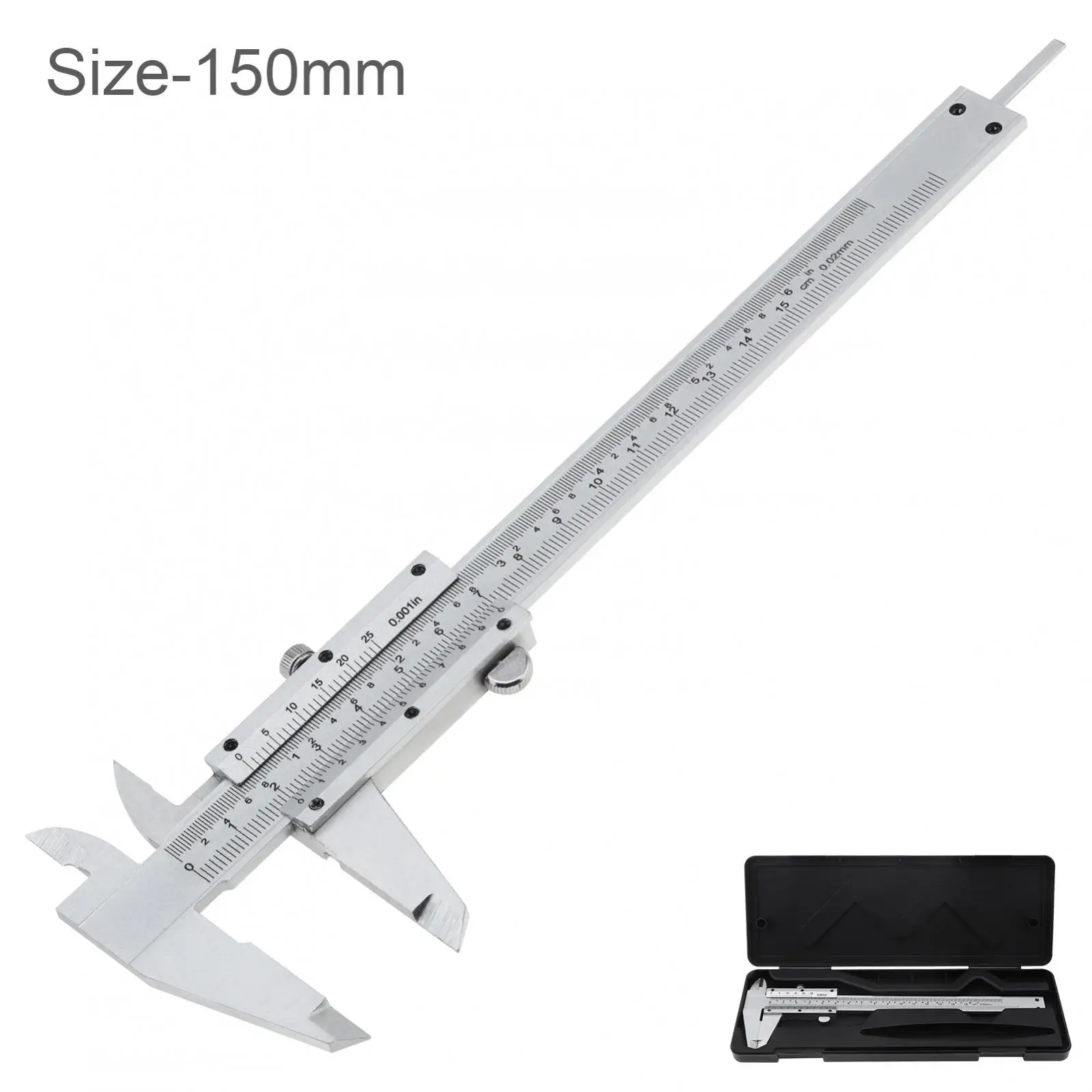 Imagem -05 - Vernier Caliper Métrica Imperial Escalas Duplas Corrediça de Aço Carbono Vernier Caliper Régua Calibre Ferramentas Medida 1pc 150 mm 200 mm 300 mm