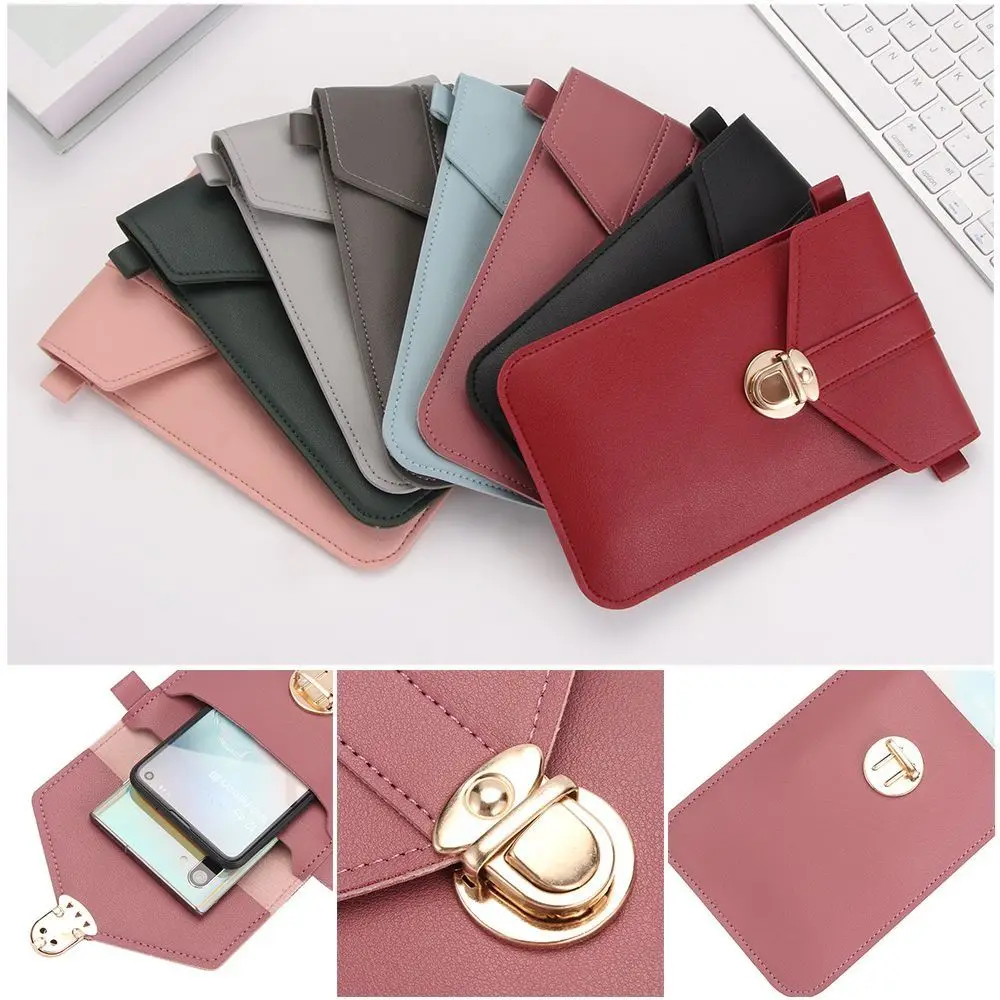 Fashion Touch Screen Cell Phone Purse PU Leather Strap Mobile Phone Bag Functional Mobile Wallet Smartphone
